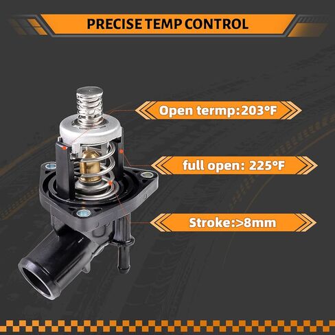 Professional Engine Thermostat Assembly Compatible with Chevrolet Silverado 1500, GMC Sierra, Tahoe, Yukon 2014-2020 - Fits 4.3L 5.3L 6.2L - Replaces 12666569 12650536 in Saudi Arabia