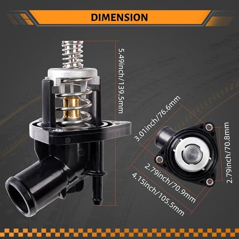 Professional Engine Thermostat Assembly Compatible with Chevrolet Silverado 1500, GMC Sierra, Tahoe, Yukon 2014-2020 - Fits 4.3L 5.3L 6.2L - Replaces 12666569 12650536 in Saudi Arabia