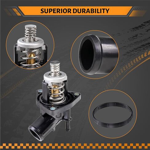 Professional Engine Thermostat Assembly Compatible with Chevrolet Silverado 1500, GMC Sierra, Tahoe, Yukon 2014-2020 - Fits 4.3L 5.3L 6.2L - Replaces 12666569 12650536 in Saudi Arabia