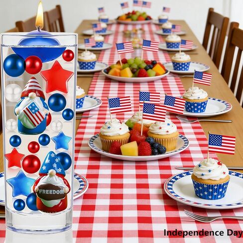174Pieces Patriotic Vase Filler Independence Day, Red White and Blue Beads Dwarf Star Ornament Beads for Vase Candles, Centerpiece Decor, Home Table Decor (Colorful-A) in Saudi Arabia