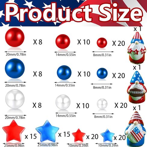 174Pieces Patriotic Vase Filler Independence Day, Red White and Blue Beads Dwarf Star Ornament Beads for Vase Candles, Centerpiece Decor, Home Table Decor (Colorful-A) in Saudi Arabia