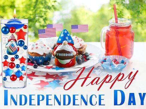 174Pieces Patriotic Vase Filler Independence Day, Red White and Blue Beads Dwarf Star Ornament Beads for Vase Candles, Centerpiece Decor, Home Table Decor (Colorful-A) in Saudi Arabia