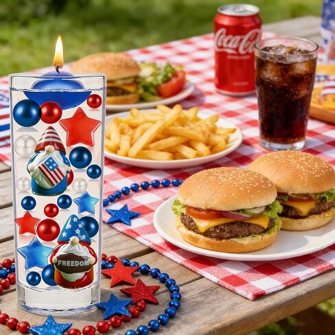 174Pieces Patriotic Vase Filler Independence Day, Red White and Blue Beads Dwarf Star Ornament Beads for Vase Candles, Centerpiece Decor, Home Table Decor (Colorful-A) in Saudi Arabia