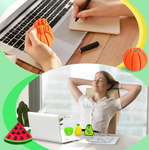3D Printed Fidget Fruit Toy Set of 6, Sensory Stress Relief Toys for Adults, Pop It Pushable Sensory Toys with Apple Orange Avocado for Anxiety ADHD Focus​ in Saudi Arabia
