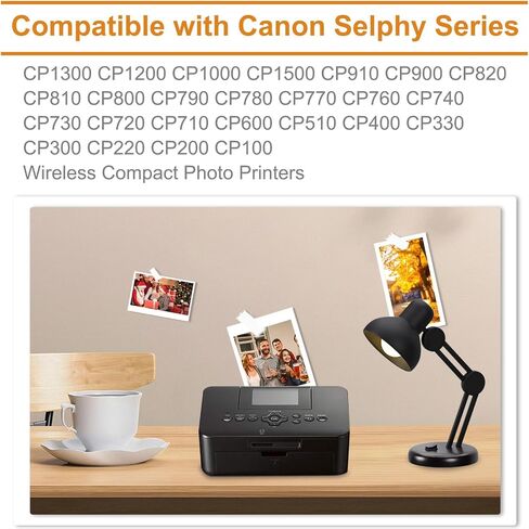 KP-108IN Color Ink and Paper Set Compatible for Canon SELPHY CP1300 CP1500 CP1200 Wireless Compact Photo Printer (4 x 6 inch 108 Ink Paper Sheets + 3 Color Ink Cartridges) in Kuwait