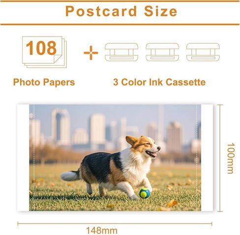 KP-108IN Color Ink and Paper Set Compatible for Canon SELPHY CP1300 CP1500 CP1200 Wireless Compact Photo Printer (4 x 6 inch 108 Ink Paper Sheets + 3 Color Ink Cartridges) in Kuwait
