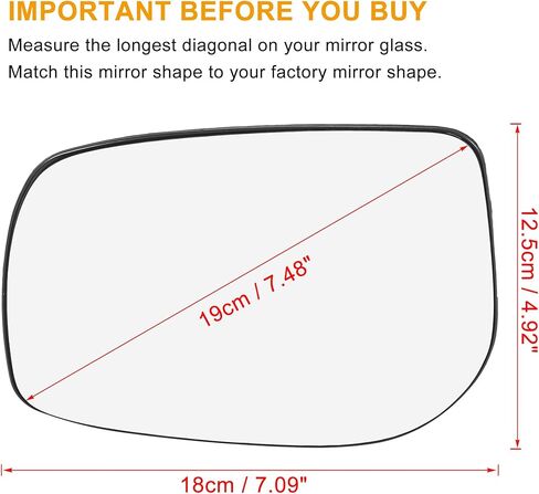 X AUTOHAUX Car Rearview Left Side Heated Mirror Glass with Backing Plate 879090D260 for Toyota Yaris 2006 in Kuwait