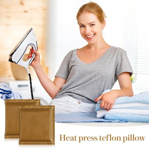 Healifty 2pcs Heat Press Pillow PTFE Transfer Mat Machine Sublimation Reusable Heat Resistant Pressing Pads for T-Shirt and Small Projects Coffee 6.1 X 5.7 Inch in Saudi Arabia