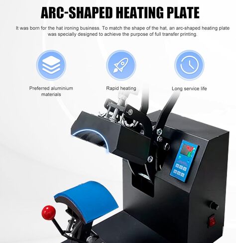 Hat Press Machine - Heat Press Machine for Caps, Dual Platens with Cap Stretcher, Precise Digital Temperature & Timer Control for Heat Transfer Vinyl and Sublimation in Kuwait