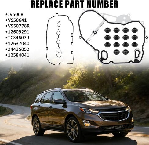 TCS46079 غطاء التوقيت & VS50877R مجموعة حشية غطاء الصمام المتوافقة مع Chevy GMC Buick Pontiac Saturn Vehicle 2006-2017 Regal Lacrosse Impala Malibu Terrain G6 Vue - منع التسرب in Kuwait