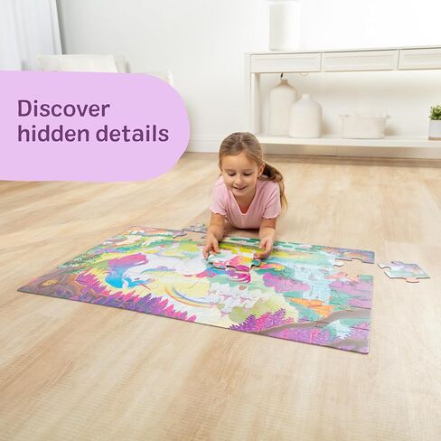 Melissa & Doug Glow-in-The-Dark Unicorn Jumbo Floor Puzzle, 48-Piece Jigsaw Puzzle with Hidden Details, Kids Puzzles for Girls & Boys Ages 4 and Up - FSC Certified in Saudi Arabia