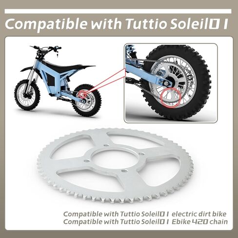Electric Dirt Bike Sprocket 420 60T Replacement for Tuttio Soleil01 Ebike Rear Sprockets Chain Wheel for Tutti Soleil01 in Kuwait