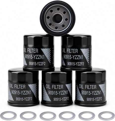 (6pcs) 90915-YZZF2 90915-YZZN1 Engine Oil Filters with Drain Plug Washers Compatible with Toyota Corolla 1993-21, Camry 1992-01, Prius 2001-09, Yaris 2006-19, Matrix 2003-08, 90915-10009 90915-YZZE1 in Saudi Arabia