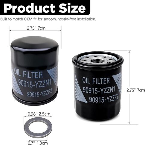 (6pcs) 90915-YZZF2 90915-YZZN1 Engine Oil Filters with Drain Plug Washers Compatible with Toyota Corolla 1993-21, Camry 1992-01, Prius 2001-09, Yaris 2006-19, Matrix 2003-08, 90915-10009 90915-YZZE1 in Saudi Arabia