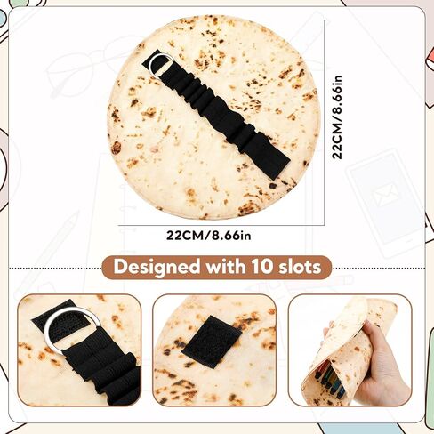 Seajan 4 Pcs Tortilla Pencil Case Funny Pencil Case Holder Burrito Gifts for Office Accessories Makeup Bag Supplies Useful Mexican Gifts in Kuwait