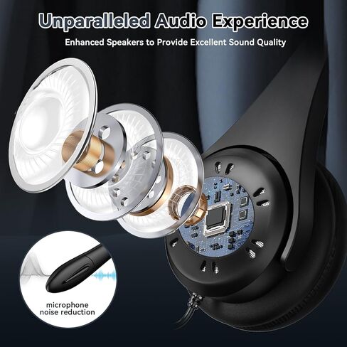 Phone Headsets for Office Phones - Corded Telephone Headset w/Noise Canceling Mic, Headset for Phones Landline Office Compatible with Polycom Plantronics Nortel Toshiba Mitel ShoreTel Deskphones etc in Saudi Arabia
