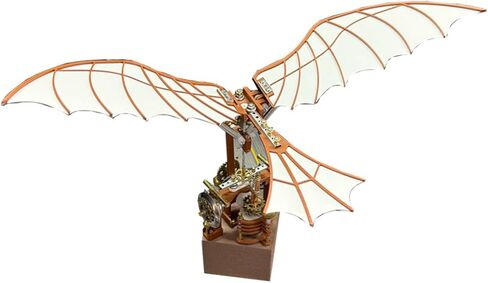 Da Vinci Flapping Wing Model 3D DIY Gear-Driven Model Kit, Using A Classical Mechanical Winding Structure Instead of Batteries, Collectible Display Creative Gift (243PCS) in Saudi Arabia