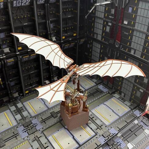 Da Vinci Flapping Wing Model 3D DIY Gear-Driven Model Kit, Using A Classical Mechanical Winding Structure Instead of Batteries, Collectible Display Creative Gift (243PCS) in Saudi Arabia