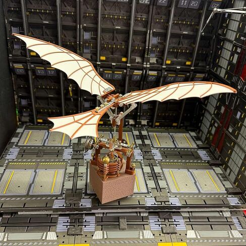 Da Vinci Flapping Wing Model 3D DIY Gear-Driven Model Kit, Using A Classical Mechanical Winding Structure Instead of Batteries, Collectible Display Creative Gift (243PCS) in Saudi Arabia