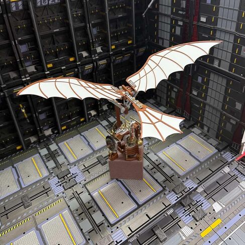 Da Vinci Flapping Wing Model 3D DIY Gear-Driven Model Kit, Using A Classical Mechanical Winding Structure Instead of Batteries, Collectible Display Creative Gift (243PCS) in Saudi Arabia