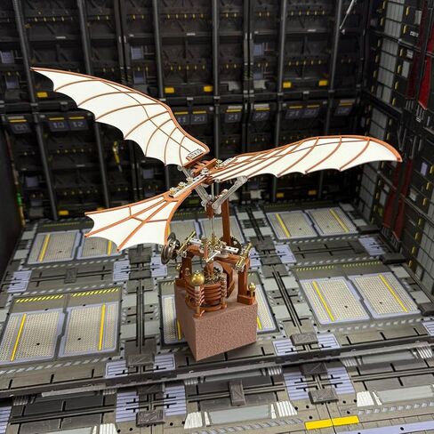 Da Vinci Flapping Wing Model 3D DIY Gear-Driven Model Kit, Using A Classical Mechanical Winding Structure Instead of Batteries, Collectible Display Creative Gift (243PCS) in Saudi Arabia