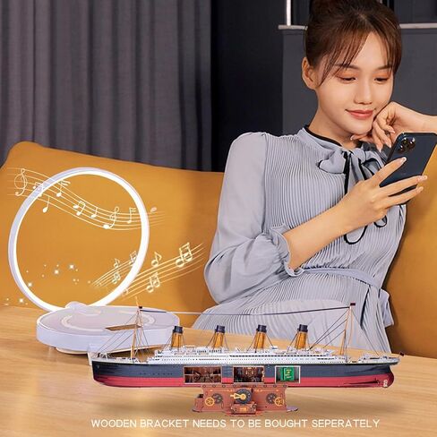 MU 3D Metal Puzzle for Adult Titanic Ship Model Building with LED Lighting, RMS Titanic Ocean Liner Metal Puzzle Model Kits Toys, Watercraft Home Desk Decor, 581pcs in Saudi Arabia