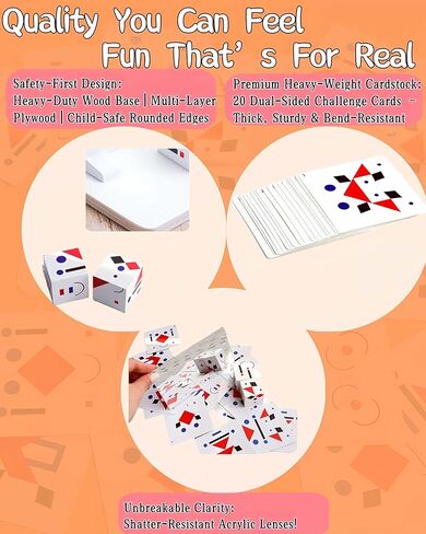 2 Pcs Wooden Mirror Cube Puzzle Game, Pattern Matching Puzzle for Spatial Thinking & Visual Imagination, Educational Board Game Toy for Kids and Adults in Saudi Arabia