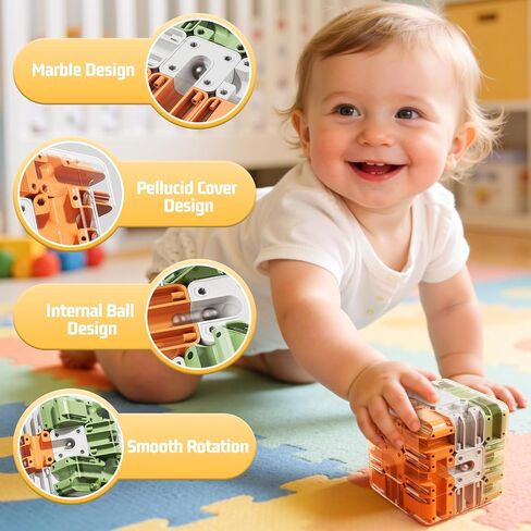 JUKUDAHU 3D Cube Puzzle Toys for Kids 3-5 5-8 8-12 with Ball, Educational Brain Teaser Color Matched Game, Family Board Game Fidget Toys Birthday Gift for Boys Girls 3 4 5 6 7 8 9 10+ Years Old Teens in Kuwait