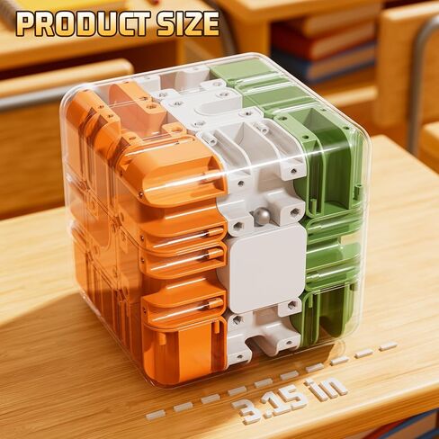 JUKUDAHU 3D Cube Puzzle Toys for Kids 3-5 5-8 8-12 with Ball, Educational Brain Teaser Color Matched Game, Family Board Game Fidget Toys Birthday Gift for Boys Girls 3 4 5 6 7 8 9 10+ Years Old Teens in Kuwait