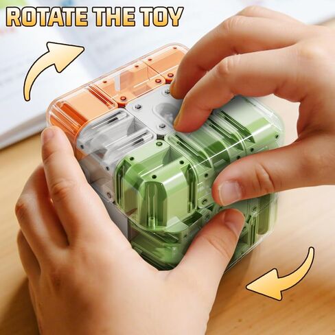 JUKUDAHU 3D Cube Puzzle Toys for Kids 3-5 5-8 8-12 with Ball, Educational Brain Teaser Color Matched Game, Family Board Game Fidget Toys Birthday Gift for Boys Girls 3 4 5 6 7 8 9 10+ Years Old Teens in Kuwait