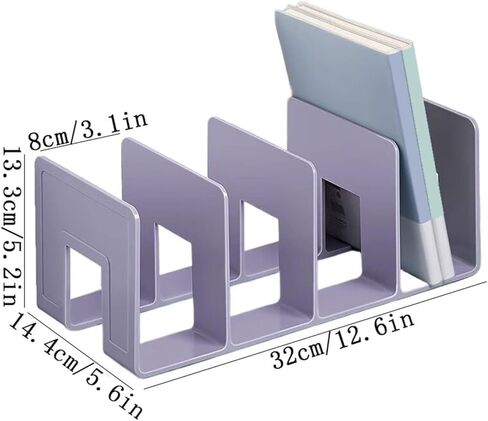 Bookshelf Four Slots Acrylic Desktop Bookshelf Lever Arch File Sorter Organiser Rack for Living Room Home Office in Saudi Arabia