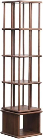 Bookshelf Black Walnut Bookshelf, Floor Shelf, Modern Simple Rotating, 360 Degree Bookcase for Living Room Home Office in Saudi Arabia