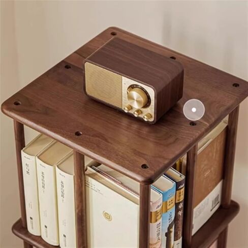 Bookshelf Black Walnut Bookshelf, Floor Shelf, Modern Simple Rotating, 360 Degree Bookcase for Living Room Home Office in Saudi Arabia