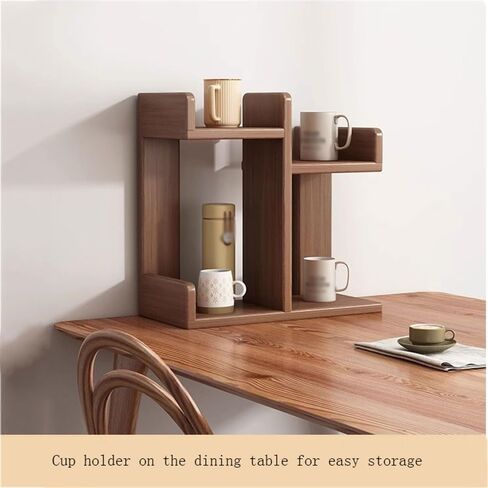 Bookshelf Wooden Desktop Organiser Shelf, Stackable 2 Tier Storage Rack, for Home Dining Table Kitchen or Study Freestanding Display for Living Room Home Office in Saudi Arabia