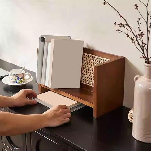 Bookshelf Small Freestanding Wooden Bookshelf Home Tabletop Display Rack for Living Room Home Office in Saudi Arabia