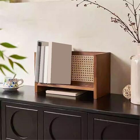 Bookshelf Small Freestanding Wooden Bookshelf Home Tabletop Display Rack for Living Room Home Office in Saudi Arabia