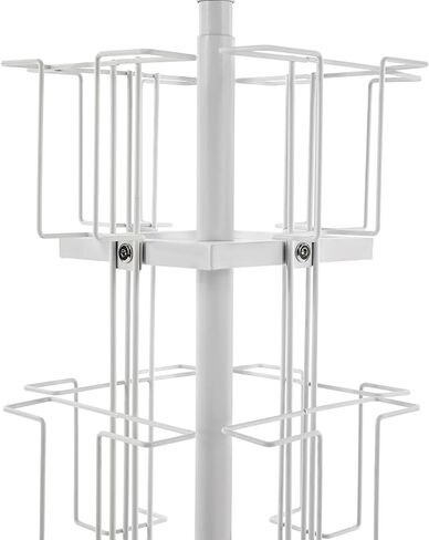 Greeting Card Display Stand, 6-Tier 24-Pocket Rotating Card Holder Display Retail, Floor Rolling Postcard Rack, Metal White Greeting Card Organizer for Stickers Brochures Postcards Gift Cards CDs Etc in Saudi Arabia