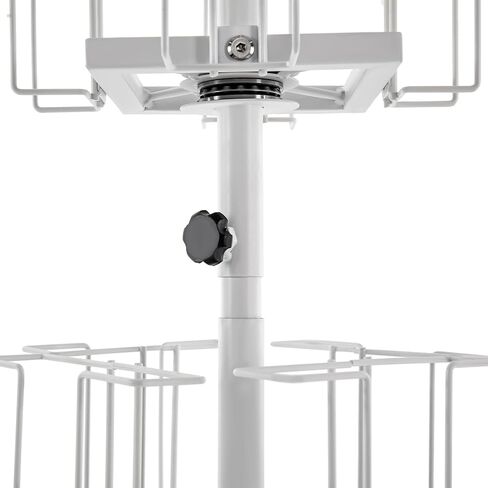 Greeting Card Display Stand, 6-Tier 24-Pocket Rotating Card Holder Display Retail, Floor Rolling Postcard Rack, Metal White Greeting Card Organizer for Stickers Brochures Postcards Gift Cards CDs Etc in Saudi Arabia