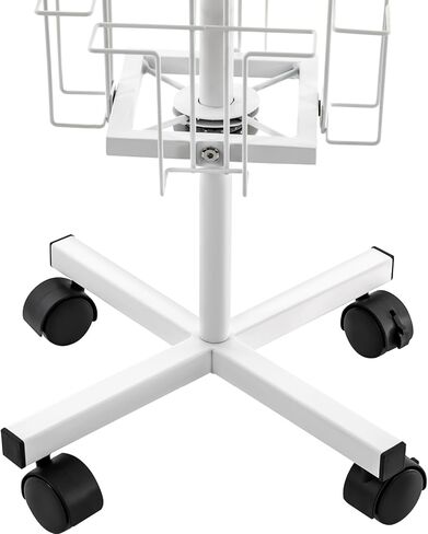 Greeting Card Display Stand, 6-Tier 24-Pocket Rotating Card Holder Display Retail, Floor Rolling Postcard Rack, Metal White Greeting Card Organizer for Stickers Brochures Postcards Gift Cards CDs Etc in Saudi Arabia