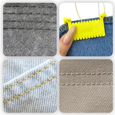 3pcs Clip-On Sewing Ruler,Sewing Clips for Fabric, Hand Edge Stitch Lock and Sewing Gauge for Even Stitches, Quilting Templates with 2mm, 3mm, 4mm Spacing in Saudi Arabia