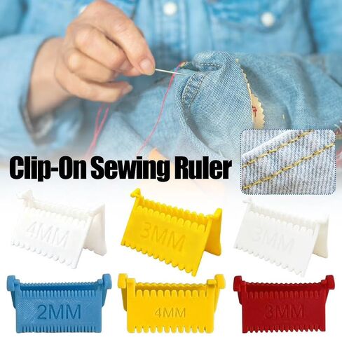 3pcs Clip-On Sewing Ruler,Sewing Clips for Fabric, Hand Edge Stitch Lock and Sewing Gauge for Even Stitches, Quilting Templates with 2mm, 3mm, 4mm Spacing in Saudi Arabia
