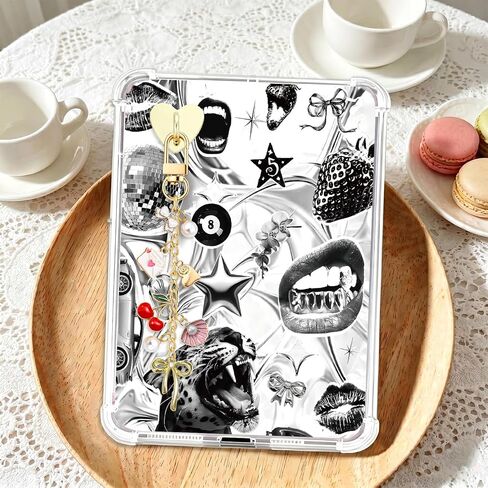 8Pcs Inserts for E-Reader Clear Case and 3Pcs Type-C Dust Plug Charms Set for Kindle, Retro Y2K Leopard Print Cardstock Insert Compatible with Kindle Paper White 11th/12th, 6.8"x4.8" in Saudi Arabia