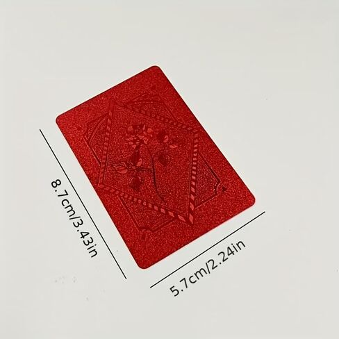أوراق اللعب من سلسلة Golden Foil Red - مجموعة قياسية مكونة من 54 بطاقة، ورق أساسي أبيض مع طلاء غير لامع، متين للعب البوكر، والعروض السحرية، والمقالب in Kuwait