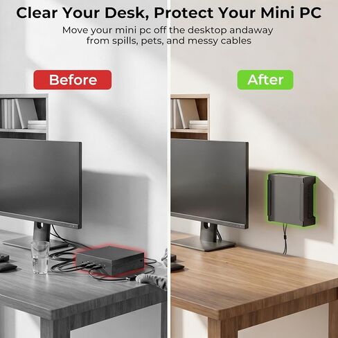 Metal Mount for ASUS Mini PC Behind the Monitor Wall and Under Desk Mount for ASUS PN50 PN51 PN62 Mini PC Mounting Bracket for ASUS with Cable Ties Black in Saudi Arabia