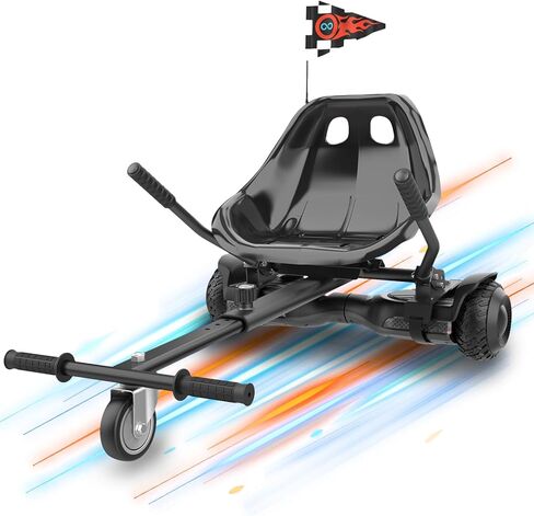 Awwscooter K1 Go-Kart Seat Attachment for Self-Balancing Scooters, Adjustable Frame Fits 6.5"/8"/10" Boards, Easy Install, Kids & Family Fun (Scooter Not Included)–Classic Black in Saudi Arabia