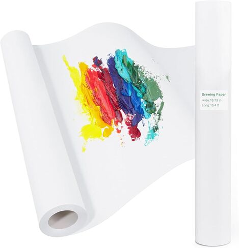 WRJIANGFA White Kraft Paper Roll 16.7" x 16.4 ft | Art Easel Paper Roll for Drawing, Painting & Kids Crafts | Durable Refill Roll for School Projects, Bulletin Board & Gift Wrapping in Saudi Arabia