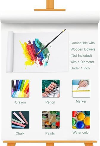 WRJIANGFA White Kraft Paper Roll 16.7" x 16.4 ft | Art Easel Paper Roll for Drawing, Painting & Kids Crafts | Durable Refill Roll for School Projects, Bulletin Board & Gift Wrapping in Saudi Arabia