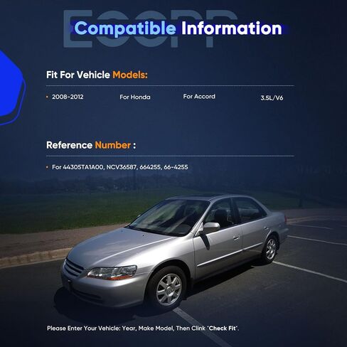 محور السيرة الذاتية الأيمن الأمامي ECCPP لسيارة Honda Accord 2008-2012 3.5L - أوتوماتيكي فقط، جانب الركاب - NCV36587 66-4255 in Kuwait