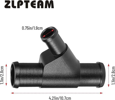 Radiator Coolant Y-Pipe Fit for Ford F250 F350 F450 F550 E350 E450 Excursion 6.0L Diesel - Black Weldless Aluminum Coolant Hose Connector Replacement 2003-2010 in Saudi Arabia