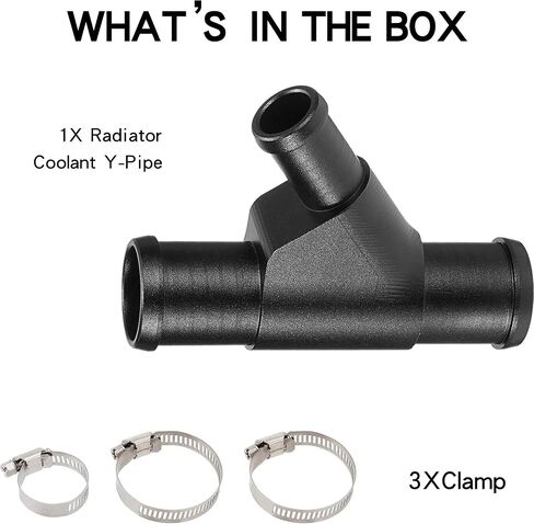 Radiator Coolant Y-Pipe Fit for Ford F250 F350 F450 F550 E350 E450 Excursion 6.0L Diesel - Black Weldless Aluminum Coolant Hose Connector Replacement 2003-2010 in Saudi Arabia